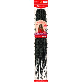 Outre Braids X-Pression Twisted Up Crochet Loop Distressed Styles BUTTERFLY BOX BRAID 24" (5-PACK, 1B)
