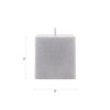 Mega Candles 3 pcs Unscented Solid Square Silver Pillar Candles,