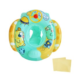 Ukiwa Children's Float, Toon Design, Baby Float, Includes Handle, Sponge Bottom, Steering Wheel, Sitting, Kids, Toddler, Foot, Swimming, Summer Vacation, Sea, Pool, Beach, Water Play (2 Repair Patches