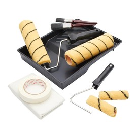 ProDec ProDec 11 pc Professional Home Decorating Kit, Paint Rollers & Tray Set with Paint Brushes, Dust Sheet, Masking Tape - Roller Sets for Painting Walls & Ceilings with Emulsion, Mini Roller for Emulsion