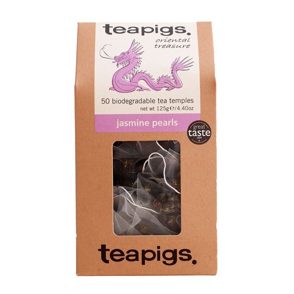 Teapigs Jasmine Pearls Tea Bags Made with Whole Leaves(1 Pack of 50 Tea Bags)