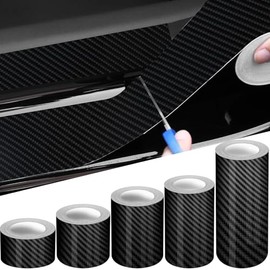 3D Vinilo De Fibra De Carbono Automotriz,Vinil Coche Calefacción,Impermeable,Sin Burbujas,para Interior y Exterior Automóvil,Motocicleta,Manijas,Parachoques,Portátil,Gamepad (5x300CM_Negro)