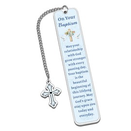Baptism Bookmark Gifts for Girl Boys, Adult Baptism Gifts for Men Women, Catholic Baptismal Gift, Baptisms Favors, Baby Shower Christening Gift, Religious Bible Bookmark for Christian Women Men Teens