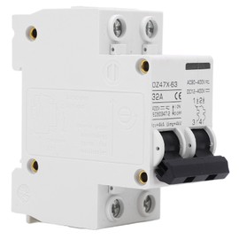 2P Miniature Circuit Breaker DIN Rail Mount Disconnect Switch for Solar System DC12‑400V AC90‑400V 32A