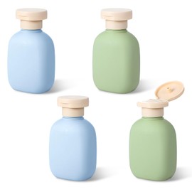 Giantree Pack of 4 Squeeze Bottles Travel Bottles Refillable Travel Bottles for Filling Travel Shower Gel Container Travel Bottles with Flip-Top Lid for Shampoo Creams Lotion (100 ml)