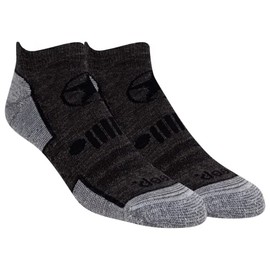 Jeep Men's Wool Blend Trail No Show Socks-2 Pair Pack-Breathable, Cushioned Comfort, Dark Gray, 45150
