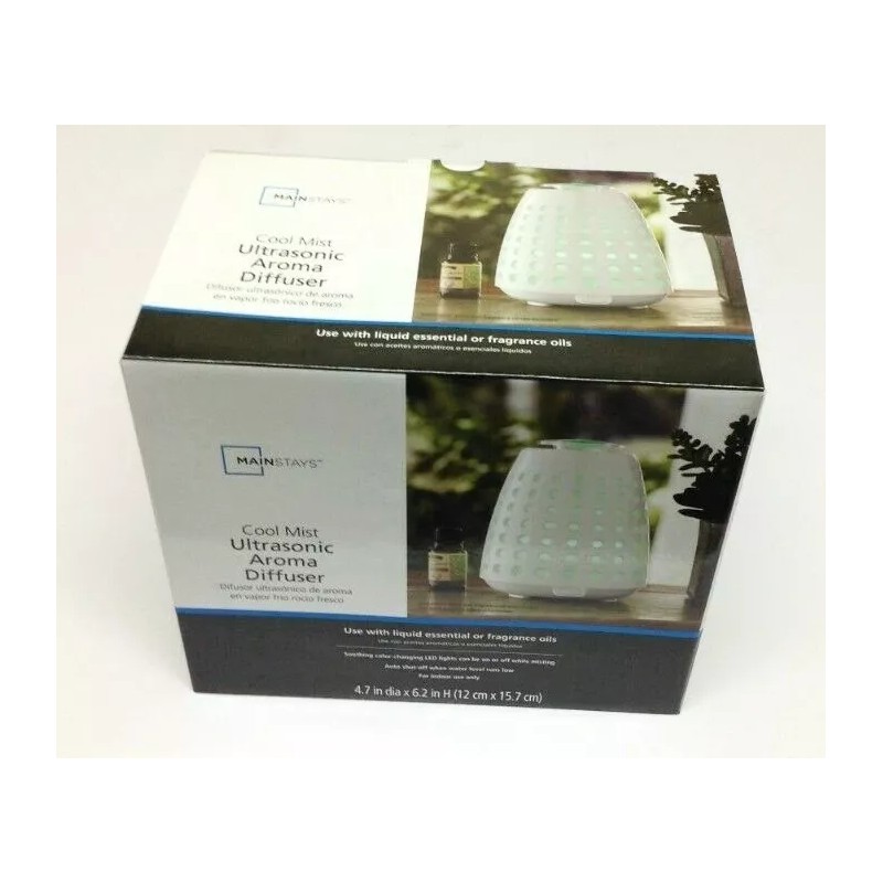 MAINSTAYS Cool Mist Ultrasonic Fragrance Aroma Diffuser - White