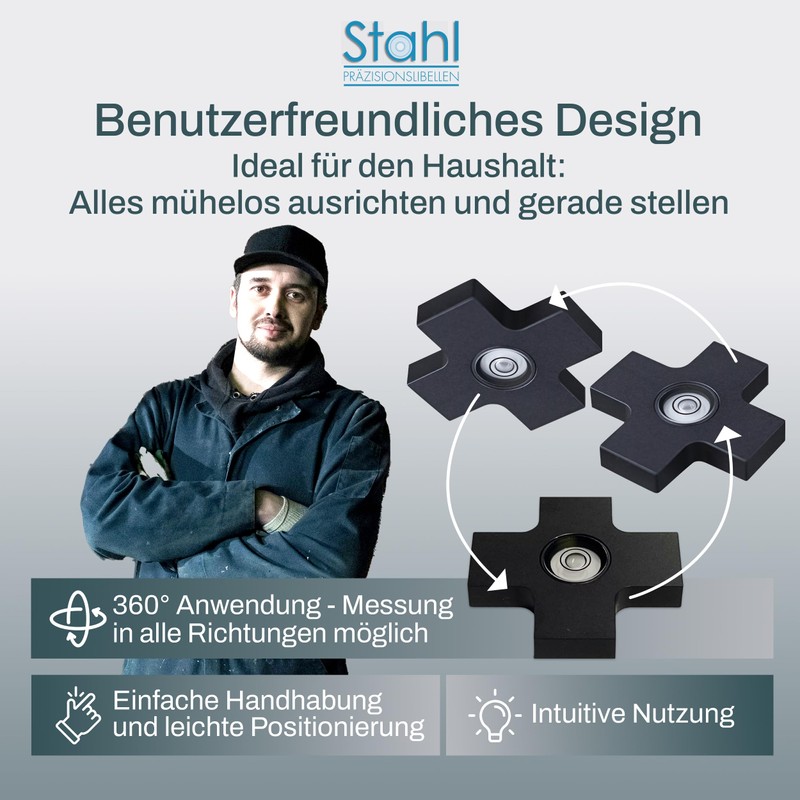 Stahl Präzisionslibellen Cross Spirit Level - Compact & Robust Spirit