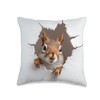 Funny Squirrel Face Mischievous Squirrel Animal Lover Throw Pillow