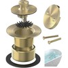 Sogmeter Brushed Gold Bathtub Drain, Hair Catcher and 2-Hole Overflow
