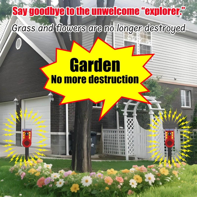 Solar Motion Sensor Alarm Device - Waterproof, Multi-Mode, Wide-Angle Sensing,