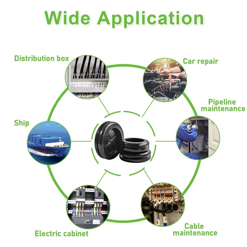 83pcs Rubber Grommets kit, Double Sided Cable Hole Closed Plug