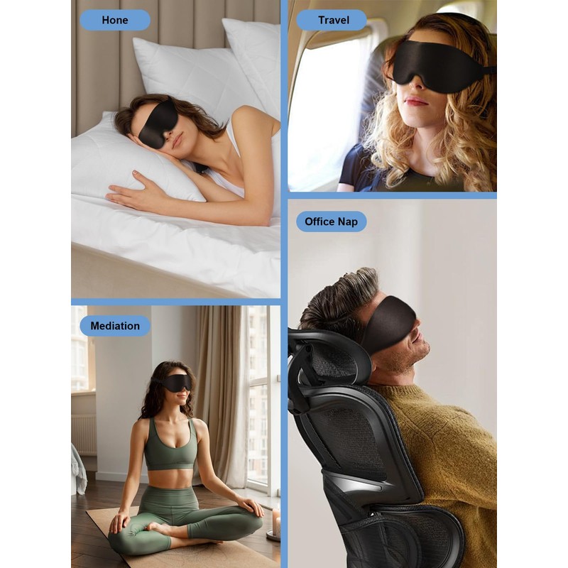 Sleep Mask for Men Women, 3D Soft Eye Mask Side