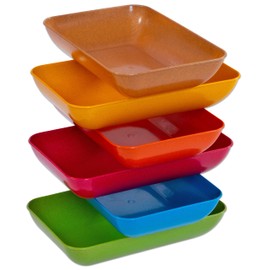 Betzold - Material Tray Set Made of TreeNside Material 6 Pieces - Craft Bowls Plastic Bowls Nursery