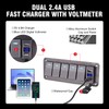 Toggle Switch Panel 5 Gang Waterproof Aluminum Switch 12V/26V Rocker