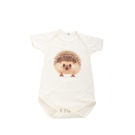 Funky Junque Unisex Baby Short Sleeve Onesies Bodysuits Cute Graphic Design Baby Essentials, Baby Hedge Hog, XL - 18-24 Months