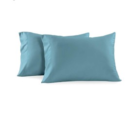 Empire Linens Toddler Pillowcase 14x20 for Kids Ages 2-5 – 1000 Thread Count Egyptian Cotton Satin Weave | Ultra-Soft, Breathable, Washable & Zippered Pillow Cover (Light Blue, 2-Pack)