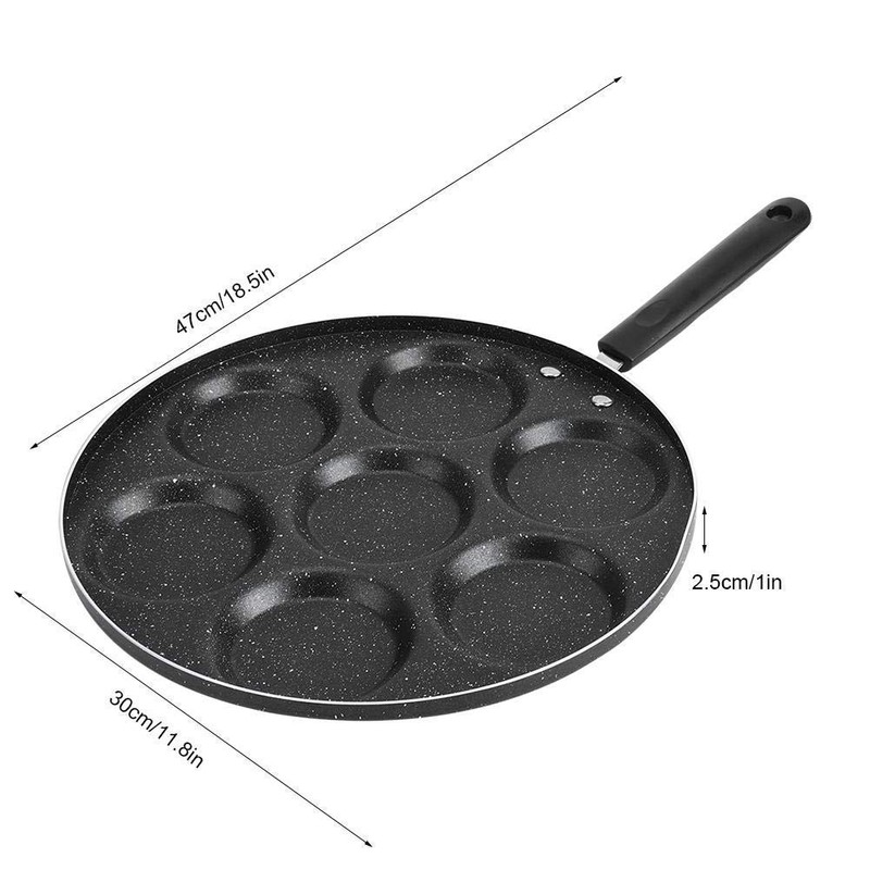 Mumusuki 7 Holes Frying Pan Non Stick Fried Eggs Cooking