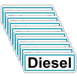 Haobase 10 Pcs Diesel Sign Stickers - Self Adhesive Vinyl - 6.5 cm x 2.5 cm