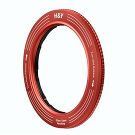 H&Y Step Up Ring REVORING 52-72mm Red Leveling Filter Diameter Conversion Adapter for 77mm Filter Variable RS72-R