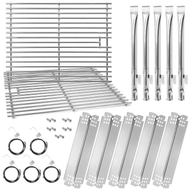 Grill Parts for Nexgrill 5 Burner 720-0888 720-0888N 720-0888A,4 Burner Nex-grill 720-0830H 720-0830 Stainless Steel Cooking Grates, Heat Plates, Burner Replacement Kit for Home Depot Nex grill