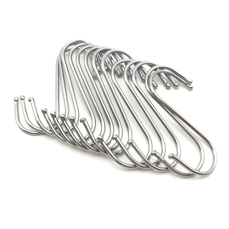 10-Pack S Shaped Hooks,Stainless Steel Metal Hangers for Home,Office,Work Shop