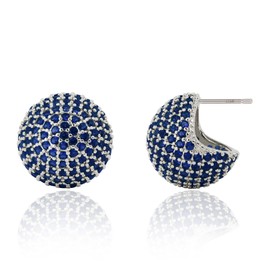 M.DUN - arete de bola de discoteca 925 con poste de plata esterlina chapado en oro de 18 quilates con circonita cúbica micropavimentada, delicados aretes de oro redondos para mujer, Latón con poste