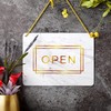 2-Pack Double Sided Open Closed Sign for Business Door, Gold