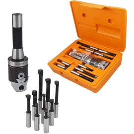 mitoharet 2In Boring Head R8 Shank 9-Pack 1/2In Carbide Boring Bar Set Milling