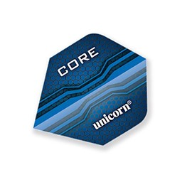 Unicorn Core Dart Flights | Hexagons Blue Design | Standard Plus Shape| Durable 75 Micron Polyester PET