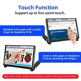 iUoyoMon 5 Inch Touch Screen MIPI DSI Display Compatible with Raspberry Pi 5/4/3/B+/A+, 800x480 Pixel IPS Capacitive Screen, Driver-Free MIPI DSI Port