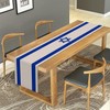 Linen Israel Flag Table Runner Jewish Table Decoration for Passover
