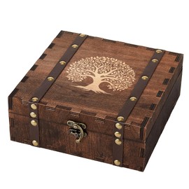 AW BRIDAL Tree of Life Memory Keepsake Box Wood Gift Box with Lock for Anniversaries Wedding Bridal Shower Engagement Gifts for Couples Bride Gifts