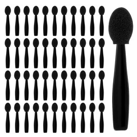 Neuorge 50pcs Disposable Eyeshadow Applicator Brush, Sponge Brushes with Box for Women Girls(1.85inch, Black)