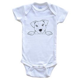 Jack Russell Terrier Dog Breed Drawing Cute One Piece Baby Bodysuit, 18 Months White