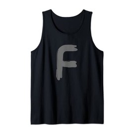 Creative Bold Dark Grey Letter F - Alphabet - Marker Design Tank Top