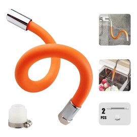 Faucet Extension Tube,Rotatable Extender Hose,Bendable Water Tap Pipe,Splash Proof Mouth,Kitchen Bathroom Garden Tool,Adapter Compatible with Diameter of 13-25mm(0.5-1.0inches),Length of 17.7in/45cm