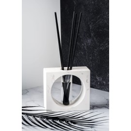 Aroma Blossom Reed Diffuser - Mosaic Collection - Comes with Ceramic Base, Diffuser Sticks, Oil, and Glass Tube - 4 Fl Oz - Square