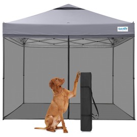 Quictent 10x10 Pop Up Screened Canopy Tent, Instant Setup Gazebo for 1 Person with Netting, Portable & Compact, Waterproof & UV Protection, Ideal for Camping, Beach, Parties, and Outdoor Events