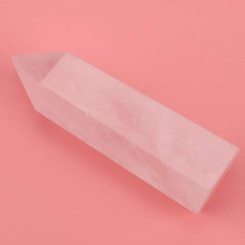 Fluorita Hexagonal Varita Hexagonal Fluorita Piedra de Fluorita Hexagonal Rosa Cristal de Cuarzo Rosa Varita Hexagonal Cristal Grava Curación (Cuarzo rosa 6-7cm)