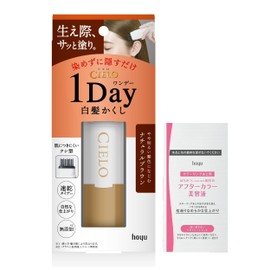 Siero 1 Day Gray Hair Concealer with Bonus (Conceals Gray Hair, Partially Dyed), Natural Brown, 0.3 fl oz (9 ml), Gray Hair Color, Self Color