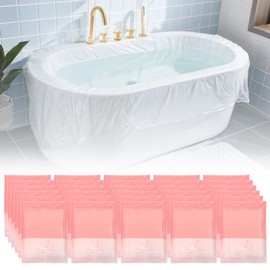 FELISTORY 30 Pcs Bathtub Liners Disposable, 102x47 inch Tub Liners for Bathtubs, Thickened Plastic Bathtub Cover, Waterproof Hygienic Tub Covers, Individual Wrapped for Home, Spa, Hotel, Travel