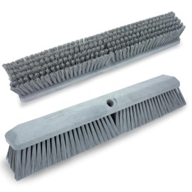 SPARTA 41890EC23 Omni Sweep Plastic Push Broom Head, Heavy Duty, Industrial Broom With Color Code System For Outdoor, Indoor, Garage, Concrete, Patio, Kitchen, Bathroom, 18 Inches, Gray