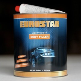 EUROSTAR Gold Lightweight Body Filler 3L Gallon w/Hardener Easy Sanding 2 PACK