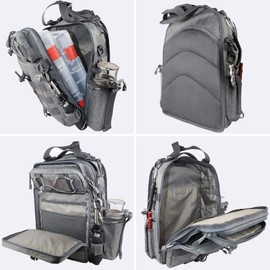 YVLEEN Fishing Tackle Backpack Storage Bag，Water-Resistant Fishing Backpack with Rod Holder，Fishing Gear Bag Gift for Men