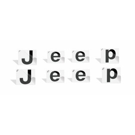 Reflective Concepts - 2014-2018 Jeep Cherokee - Jeep Front and Rear Emblem Overlay Decal Stickers - (Color: Gloss Black)