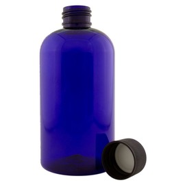 GreenHealth 8 fl oz Cobalt Blue Plastic Bottle with Black Cap (Single)