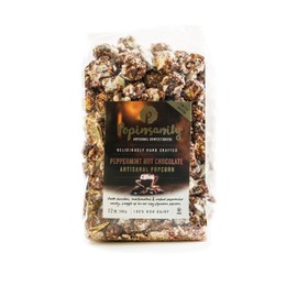 Popinsanity Gourmet Popcorn Deluxe Bag | Non-GMO & Dairy Free - Holiday, Thanksgiving, Corporate, Snacks, Office snacks, Get Well or Birthday Gift (Peppermint Hot Chocolate, 12 Ounce)