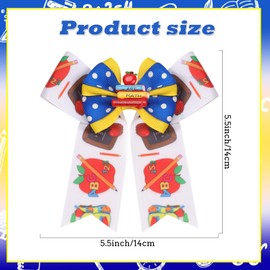 School Bows for Girls Teacher, 2pcs First Day Of School Bows Hair Clips for Hair Accessories, 3D Book Pattern With Bows Design Hairbows Kindergarten Girls Students Toddler Hair Accessories