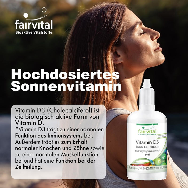Liquid Vitamin D3 – 1000 IU per drop – 50ml